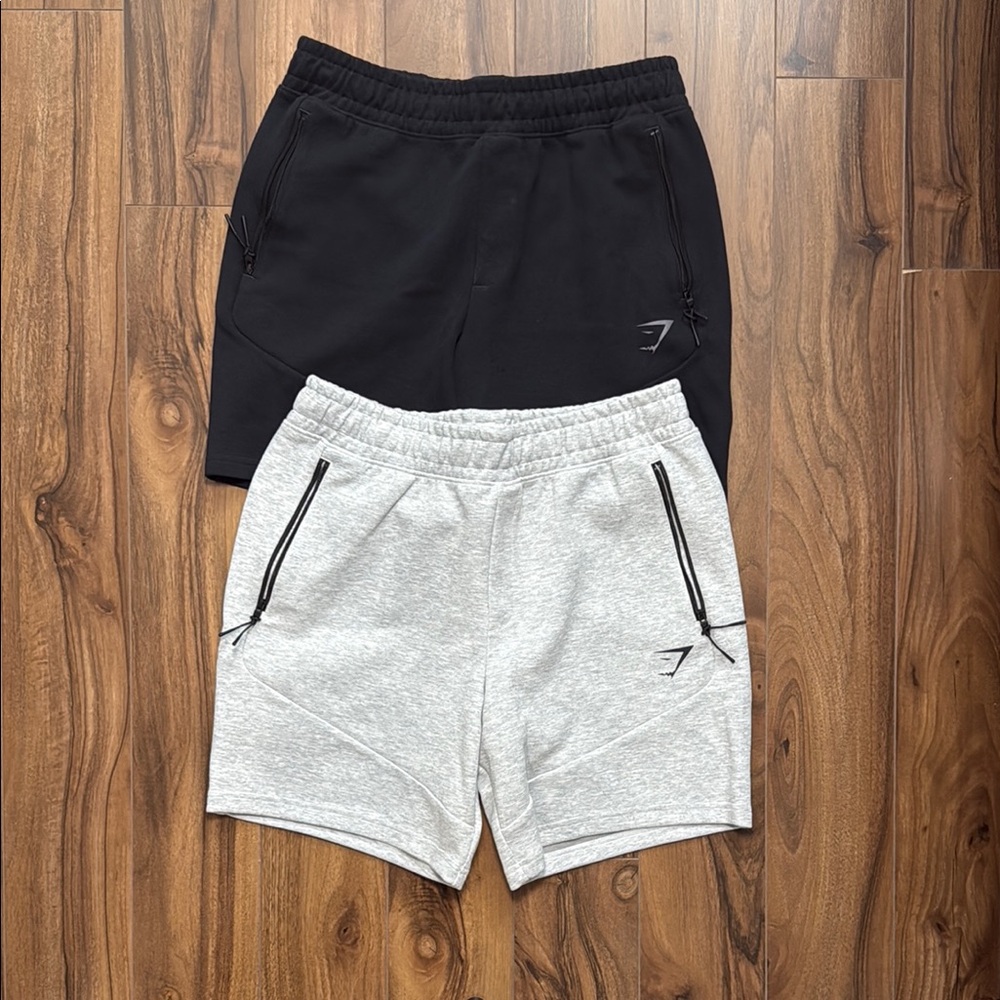 Gymshark Men's Dual Pack Black and Gray Shorts (Both shorts, One Price)